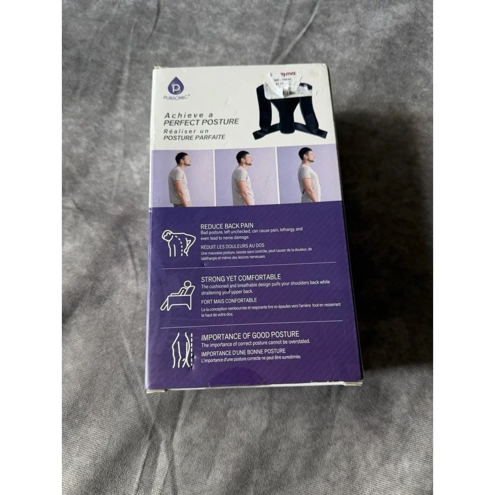 Pursonic Adjustable Posture Corrector Back Neck Clavicle Shoulder Black PC26